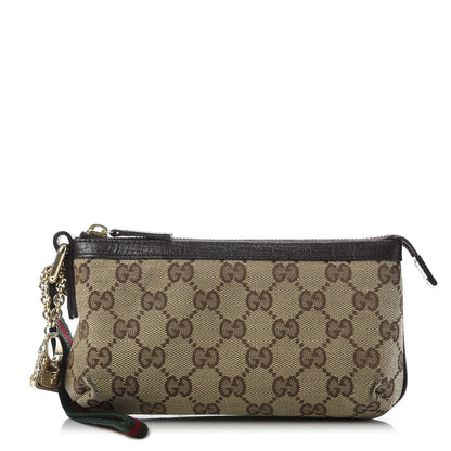 Gucci Monogram Jolicoeur Wristlet Dark Brown 1 of 10