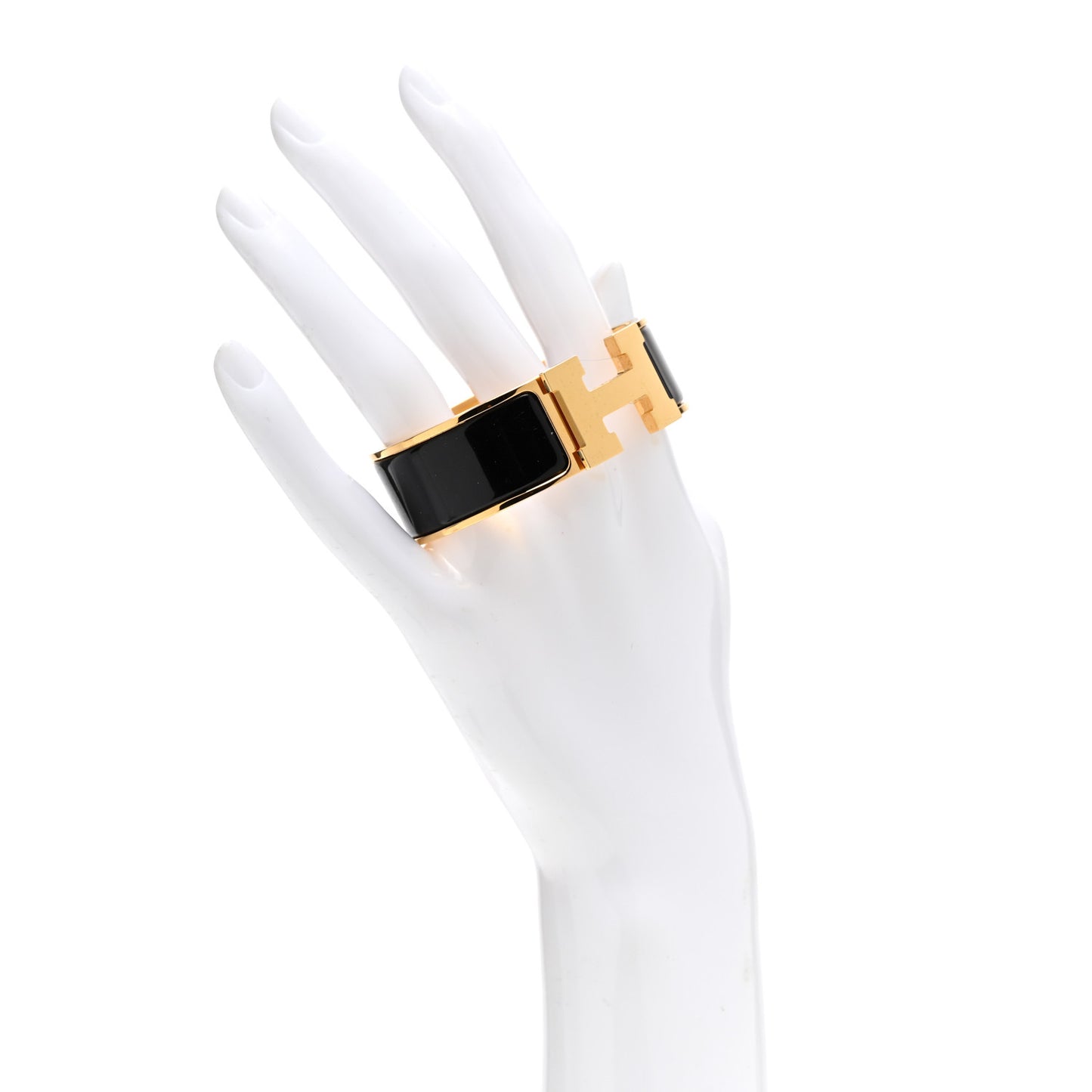 Enamel Wide Clic Clac H Bracelet GM Black