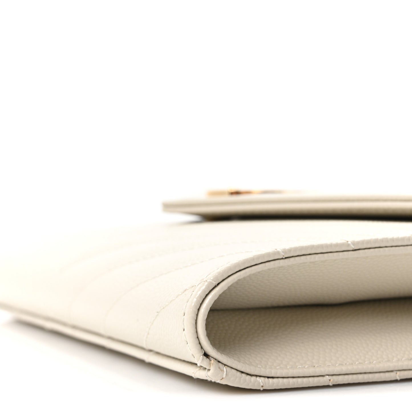 Grain De Poudre Matelasse Chevron Monogram Envelope Clutch Crema Soft