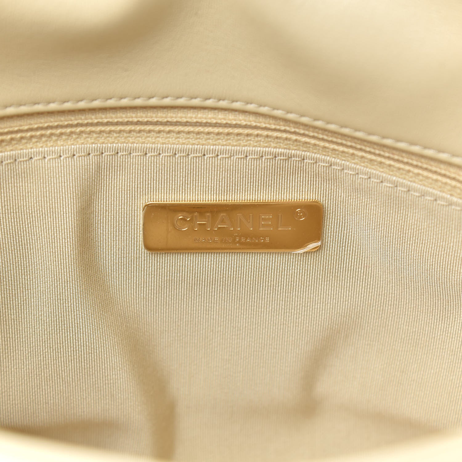 Chanel Lambskin Quilted Medium 19 Flap Beige 6 of 10