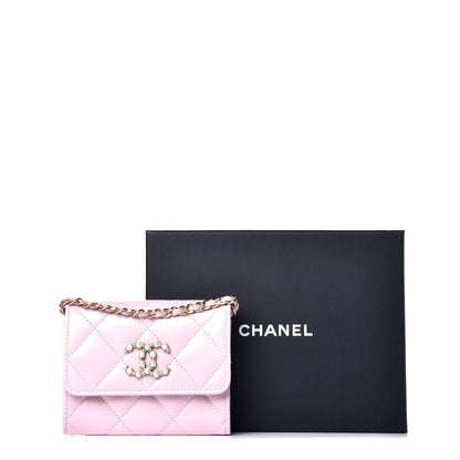 Chanel Caviar Quilted Coco Candy Card Holder On Chain Light Pink 9 of 9