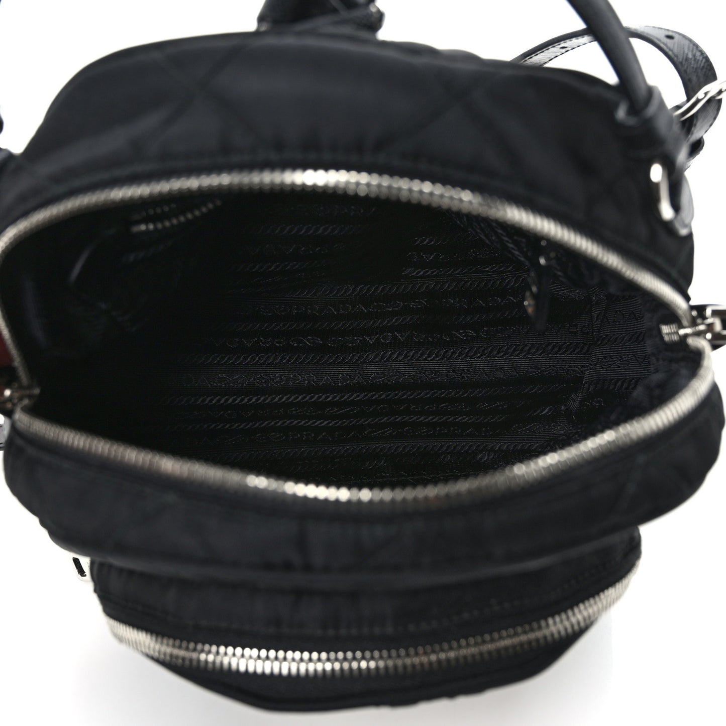 Nylon Tessuto Impuntu Quilted Backpack Black