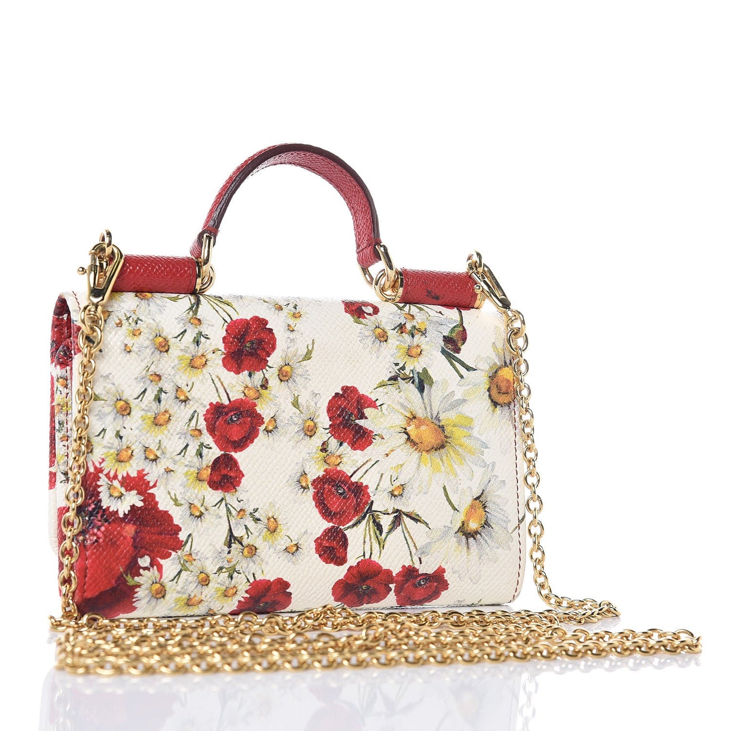 Dauphine Floral Print Mini Von Bag White