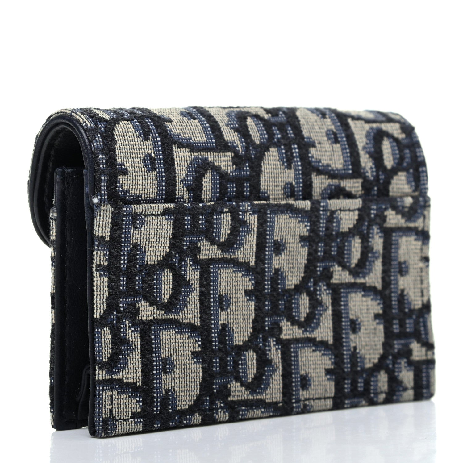 Christian Dior Oblique Saddle Card Holder Blue 3 of 9