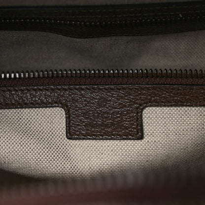 Gucci GG Supreme Monogram Textured Dollar Calfskin Web Savoy Duffle Bag Beige Ebony New Acero 6 of 8