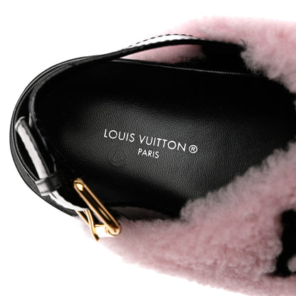 Louis Vuitton Shearling Paseo Sandals 37 Pink 7 of 9