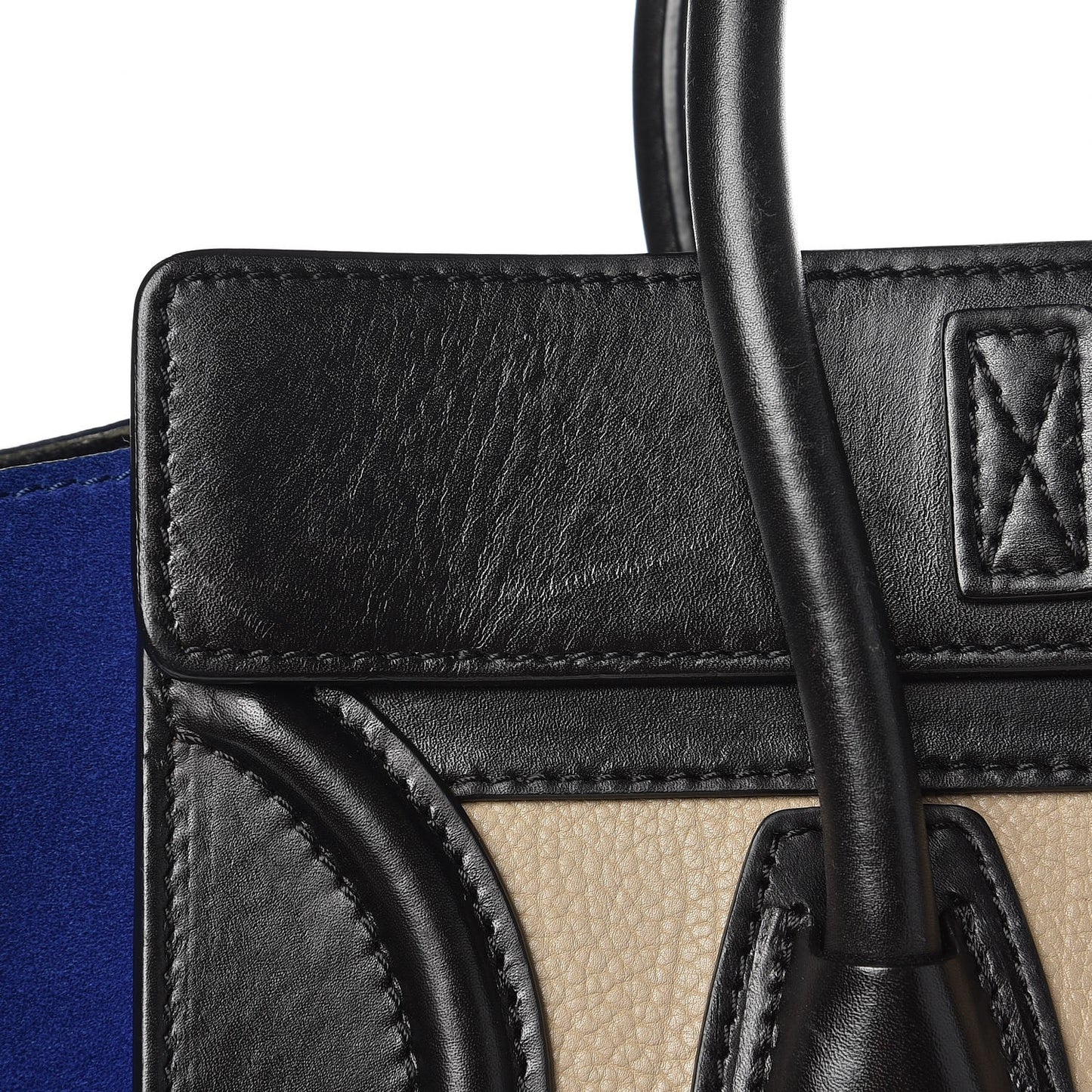 Elephant Calfskin Suede Micro Tri-Color Luggage Sand