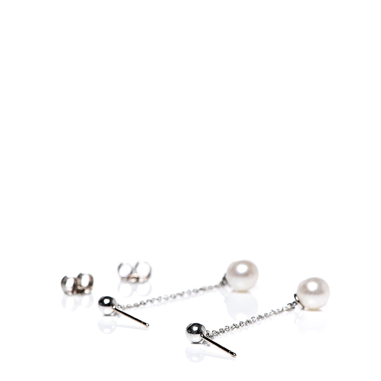 Tiffany Sterling Silver Pearl Ziegfeld Drop Earrings 5 of 5