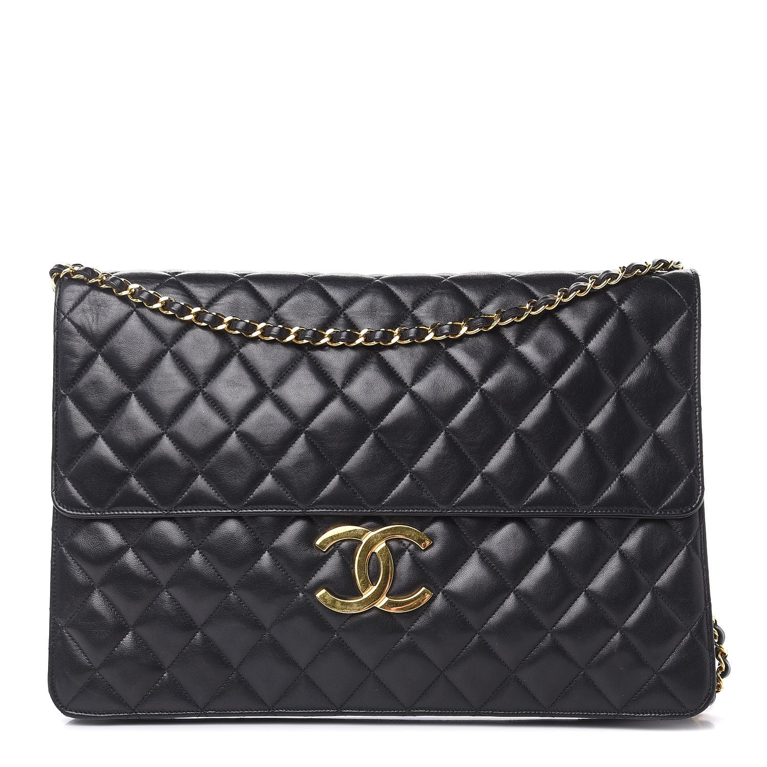 Chanel Lambskin Quilted Portfolio Flap Black 1 of 12