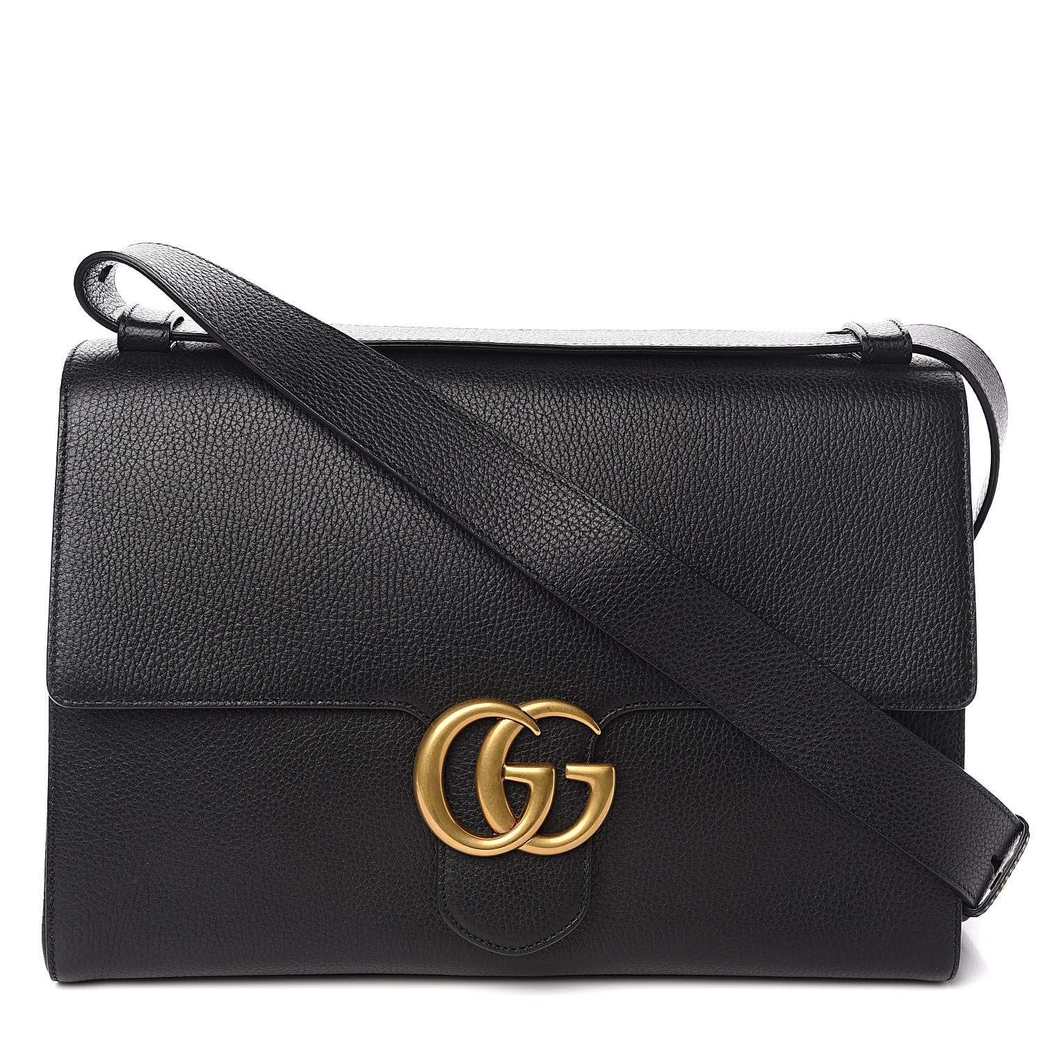 Gucci Calfskin GG Marmont Messenger Bag Black 1 of 10
