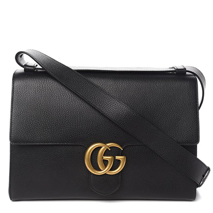 Gucci Calfskin GG Marmont Messenger Bag Black 1 of 10
