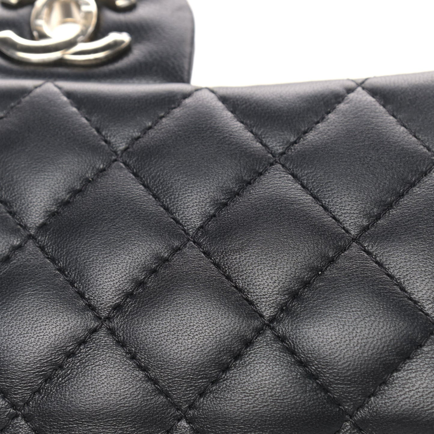 Lambskin Quilted Mini Rectangular Flap Black