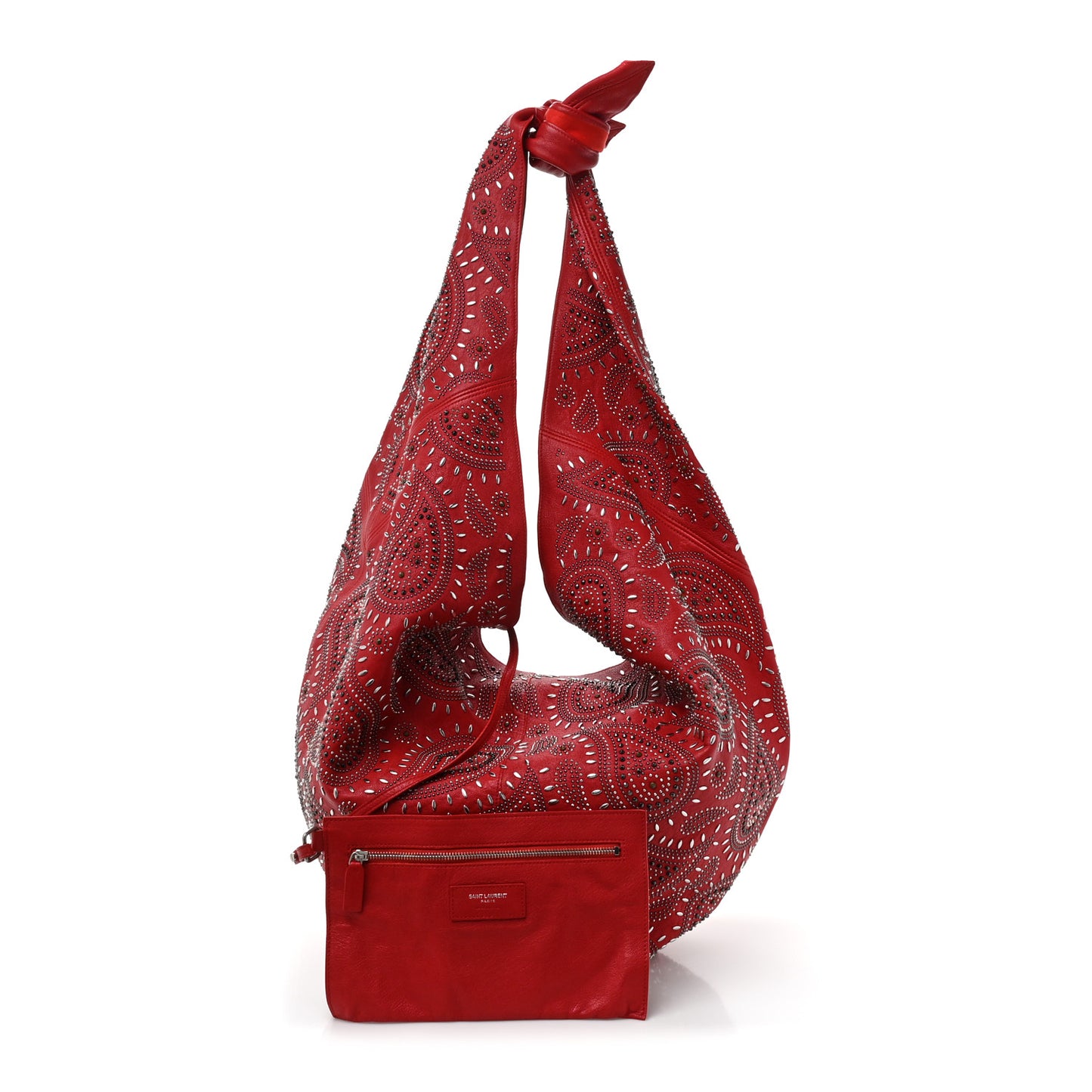 Canvas Bandana Hobo Bag Red