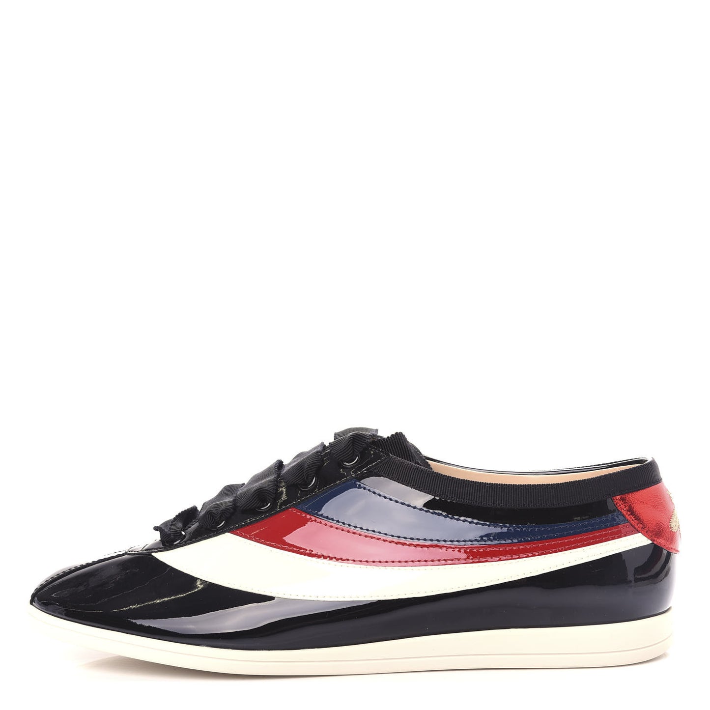 Patent Calfskin Mens Web Falacer Sneakers 8 Black