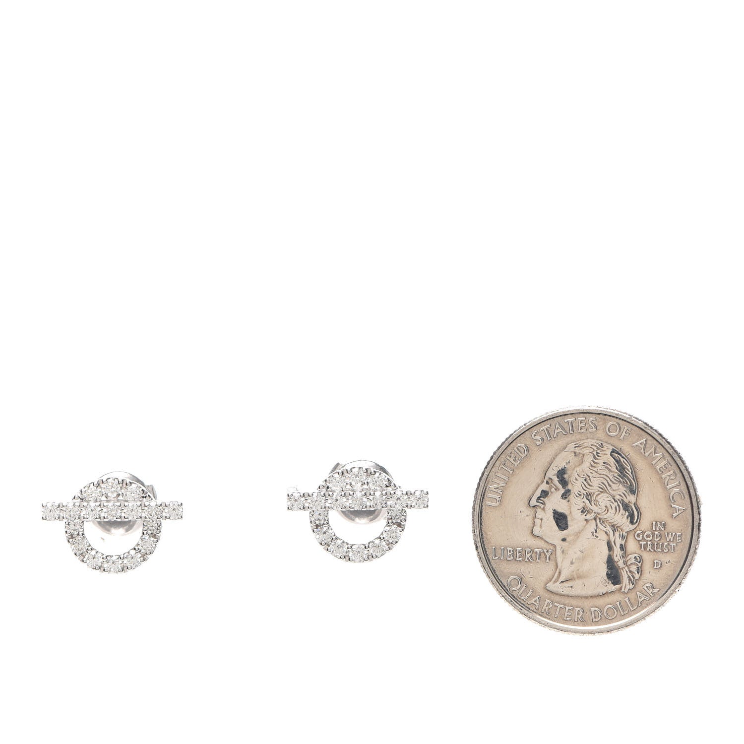 Hermes 18K White Gold Diamond Finesse Earrings 2 of 5