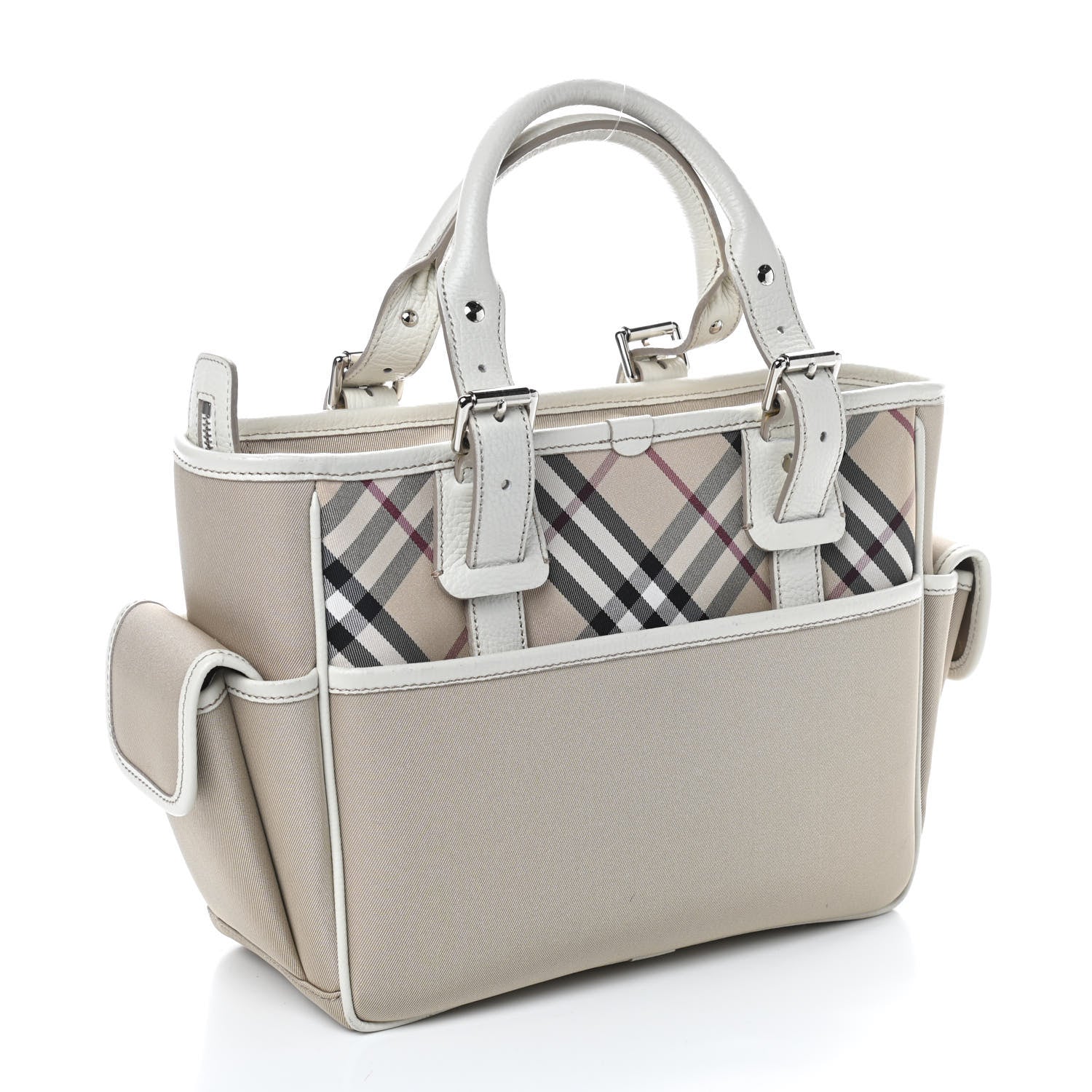 Burberry Canvas Nova Check Tote Beige 3 of 9