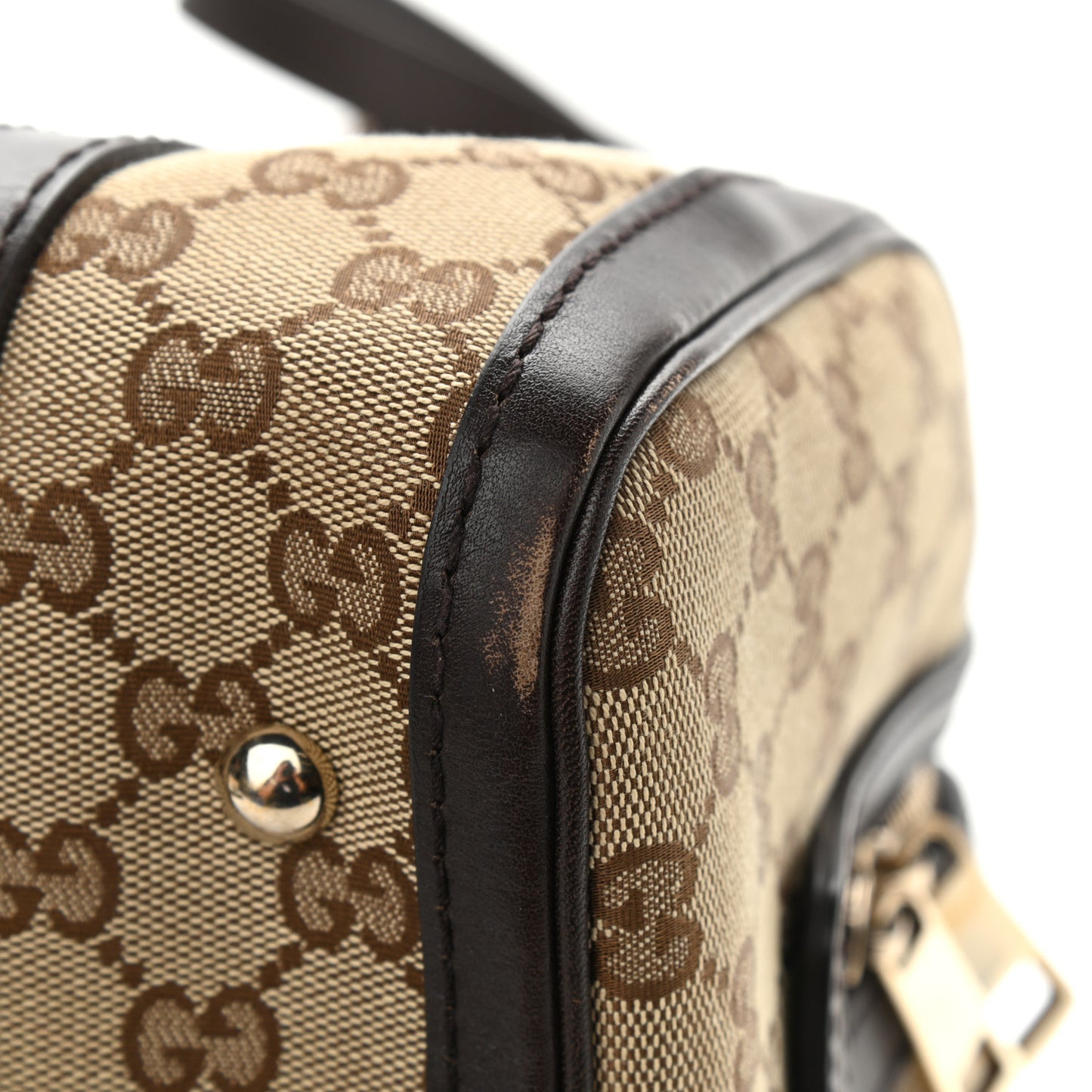 Monogram Vintage Web Small Boston Dark Brown