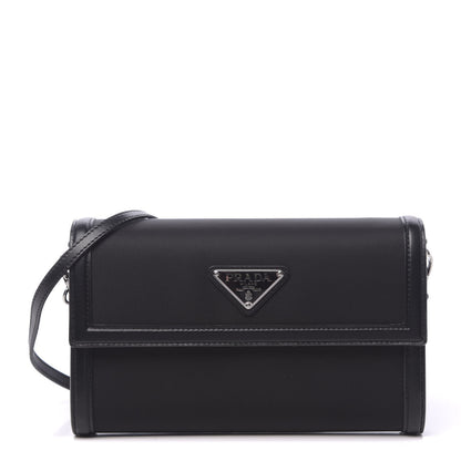 Prada Tessuto Nylon Vitello Wallet on Strap Black 1 of 10