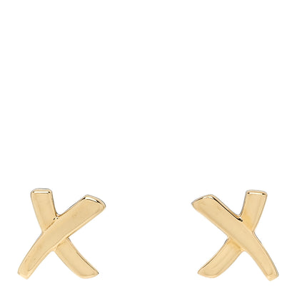 Tiffany 18K Yellow Gold Mini Paloma's Graffiti X Earrings 1 of 4