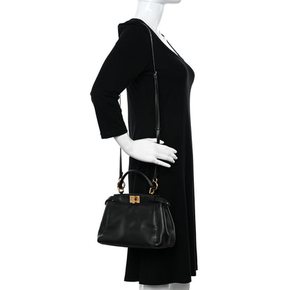 Fendi Nappa Mini Peekaboo Iconic Satchel Black 2 of 9
