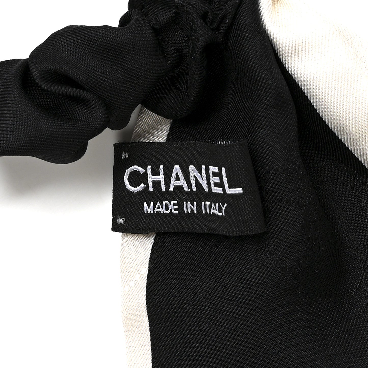 Silk Hair Tie Black Ivory