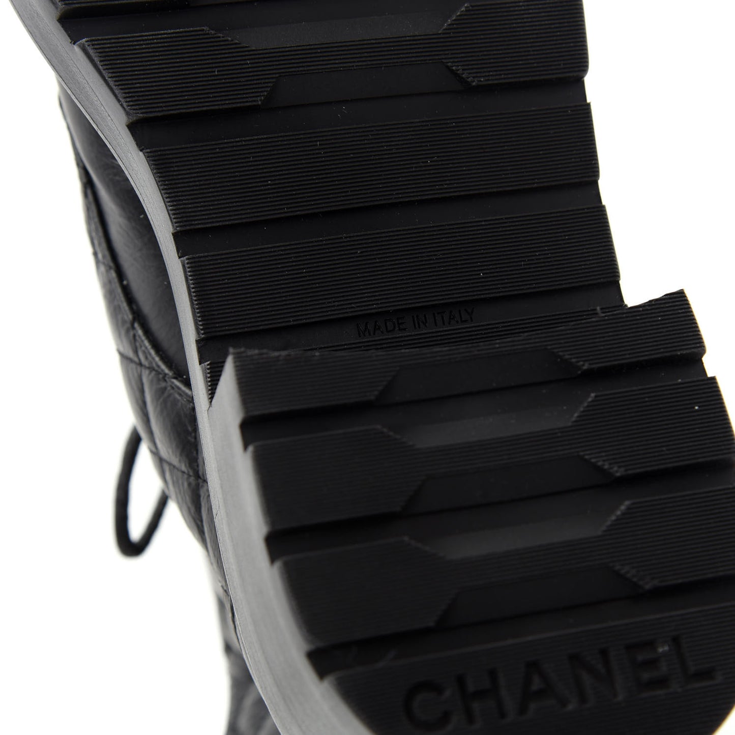 Shiny Goatskin Calfskin Quilted Lace Up Combat Boots 37 Black