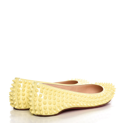 Christian Louboutin Patent Pigalle Spikes Flats 35.5 Lemon 4 of 12