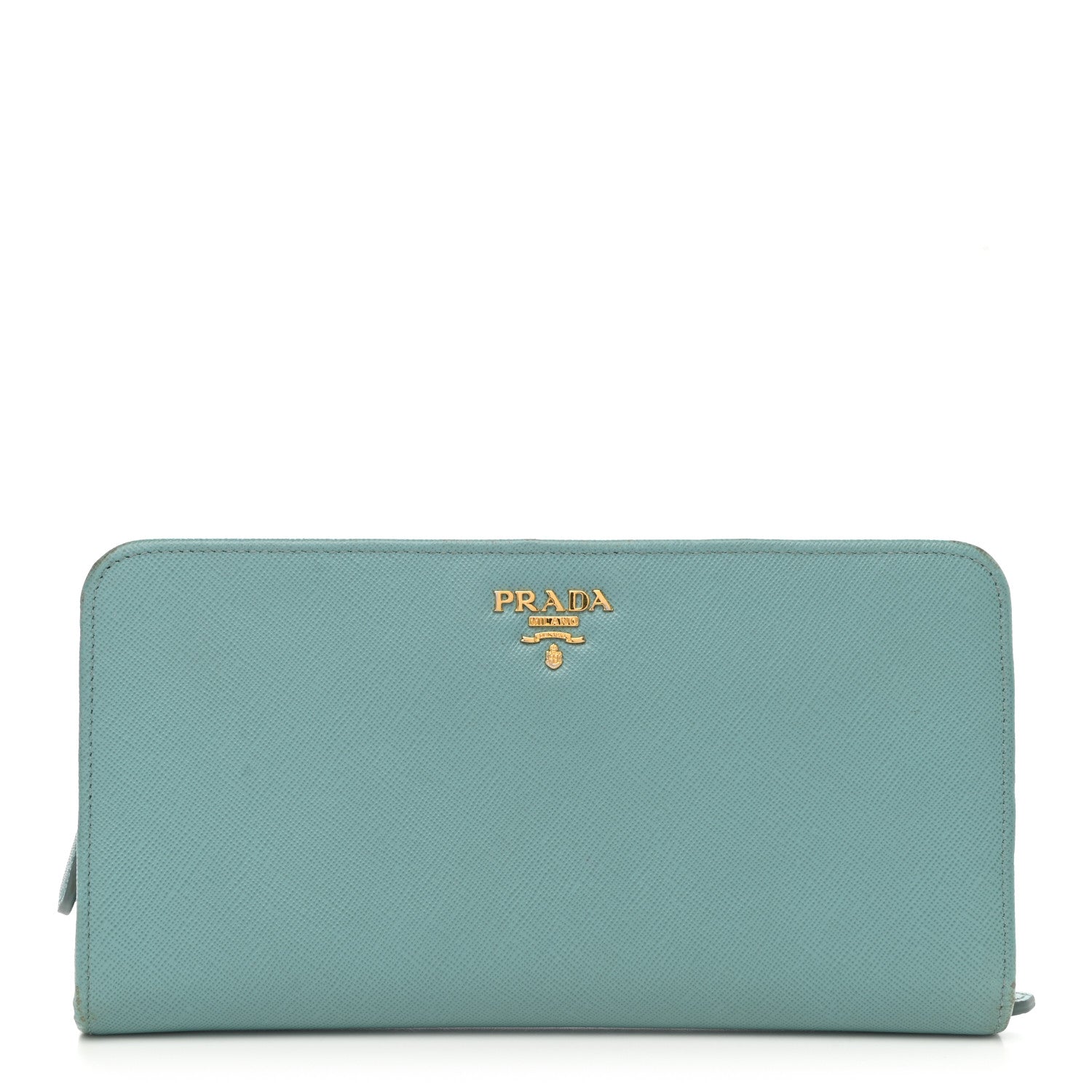 Prada Saffiano Metal Continental Wallet Anice 1 of 8