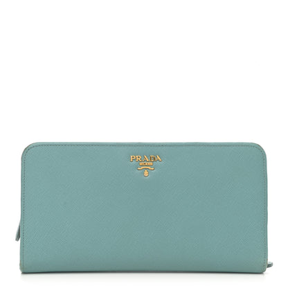 Prada Saffiano Metal Continental Wallet Anice 1 of 8