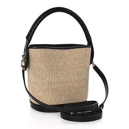 Louis Vuitton Raffia Petit Bucket Black 3 of 13