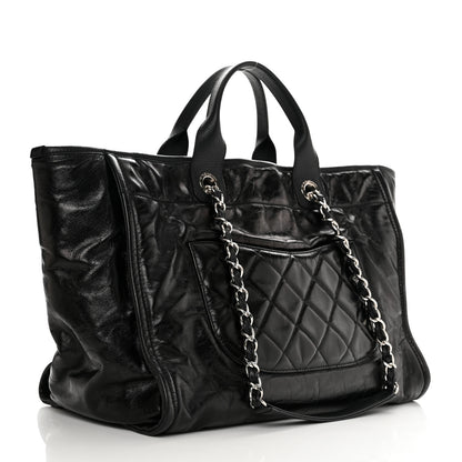 Chanel Glazed Calfskin Medium Deauville Tote Black 3 of 11