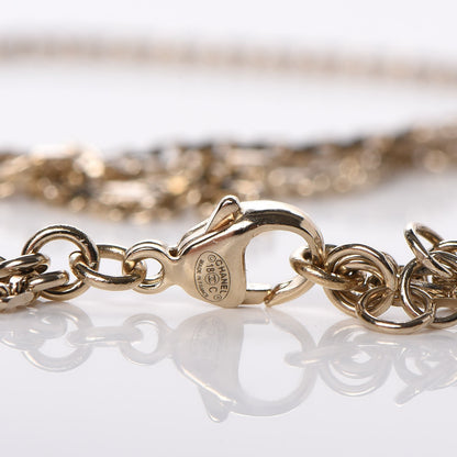 Chanel Crystal Pearl CC Long Multistrand Necklace Light Gold 6 of 7