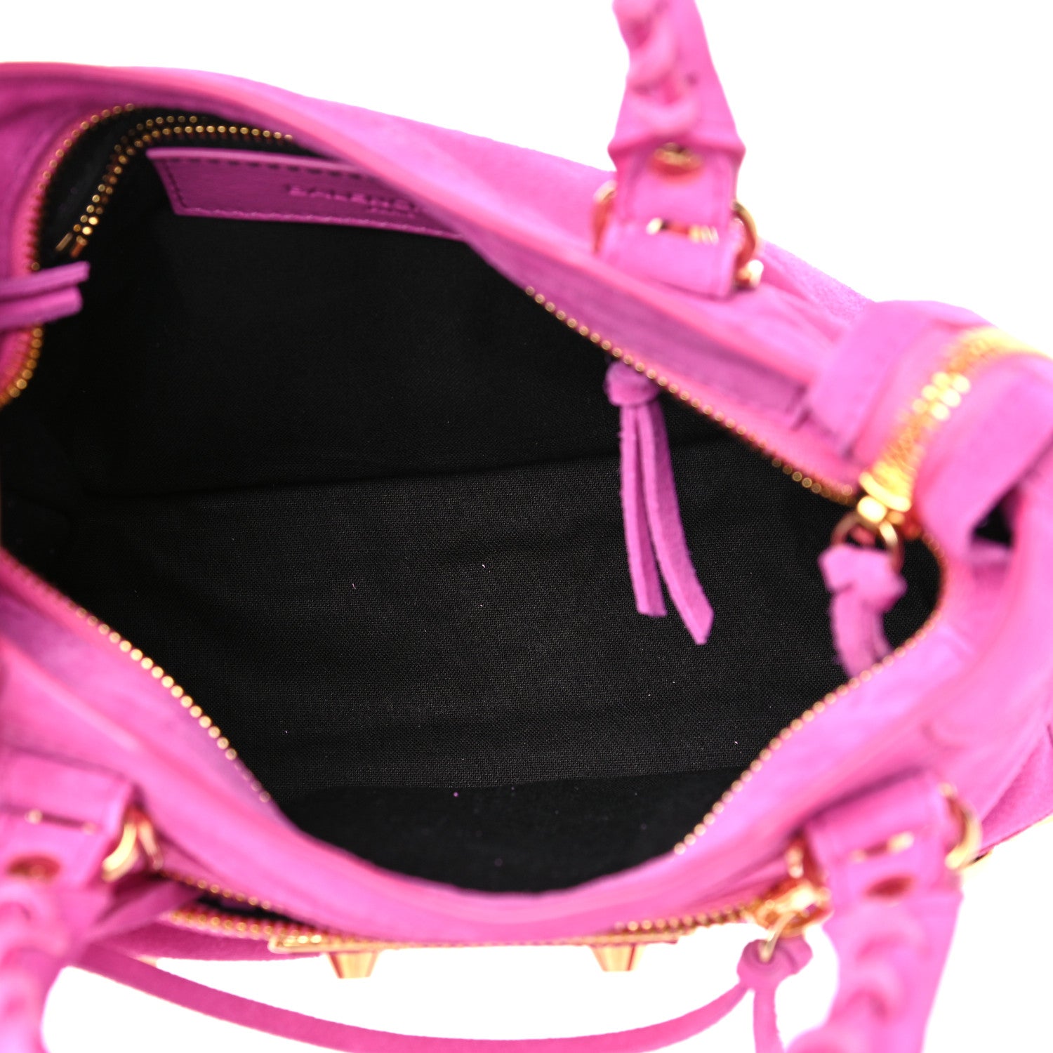 Balenciaga Baby Daim Suede Gold Metallic Edge Hardware Mini City Rose Fluo 8 of 16