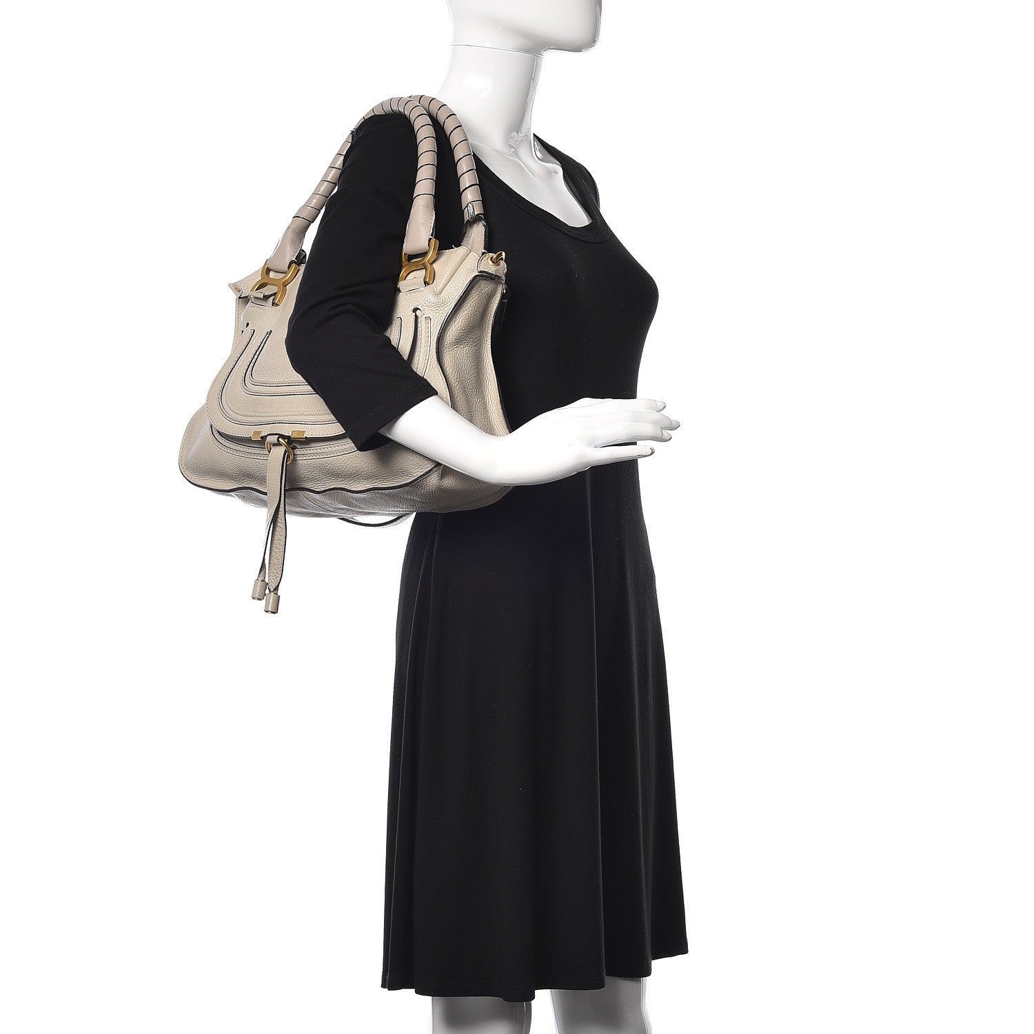 Chloe Calfskin Medium Marcie Satchel Cashmere Grey 3 of 16