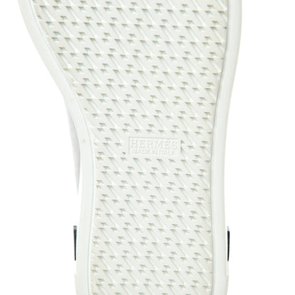 Hermes Metallic Nappa Polo Sneakers 39 Argent Black 5 of 10