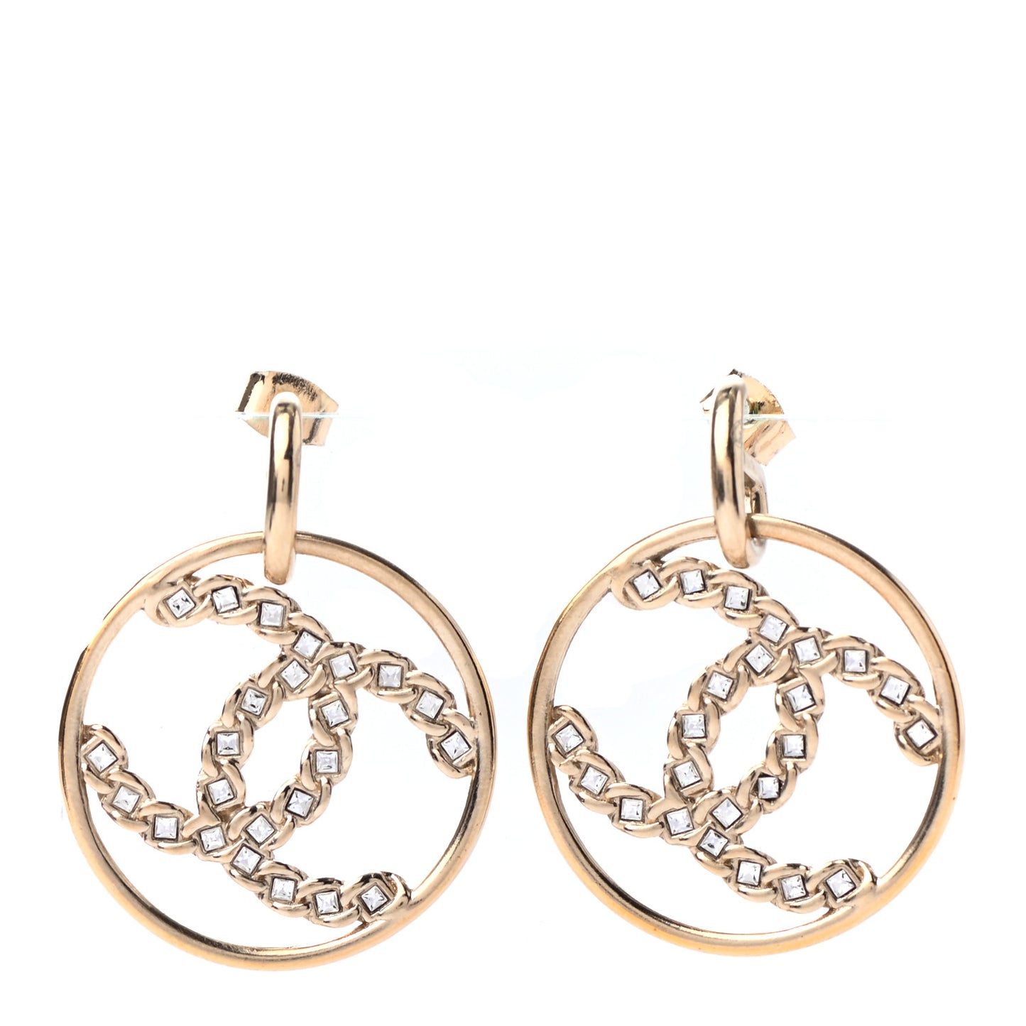 Baguette Crystal High Society CC Drop Earrings Gold