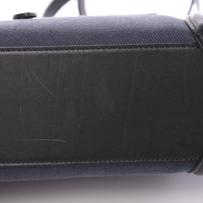 Celine Natural Canvas Smooth Calfskin Nano Luggage Navy 10 of 13