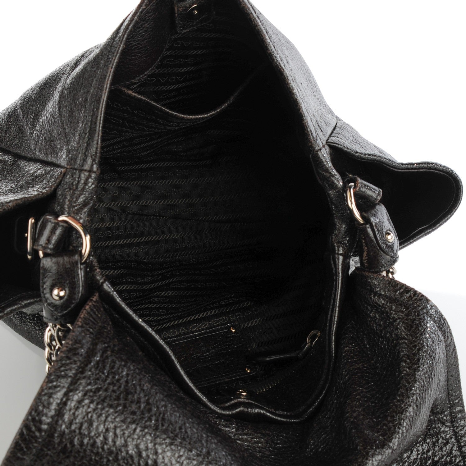 Prada Cervo Lux Chain Flap Ebano 7 of 9
