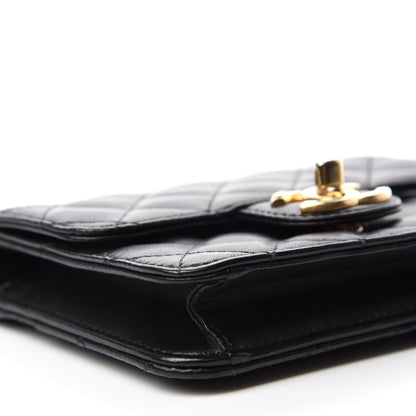 Chanel Lambskin Quilted Crossing Times Mini Flap Black 6 of 11