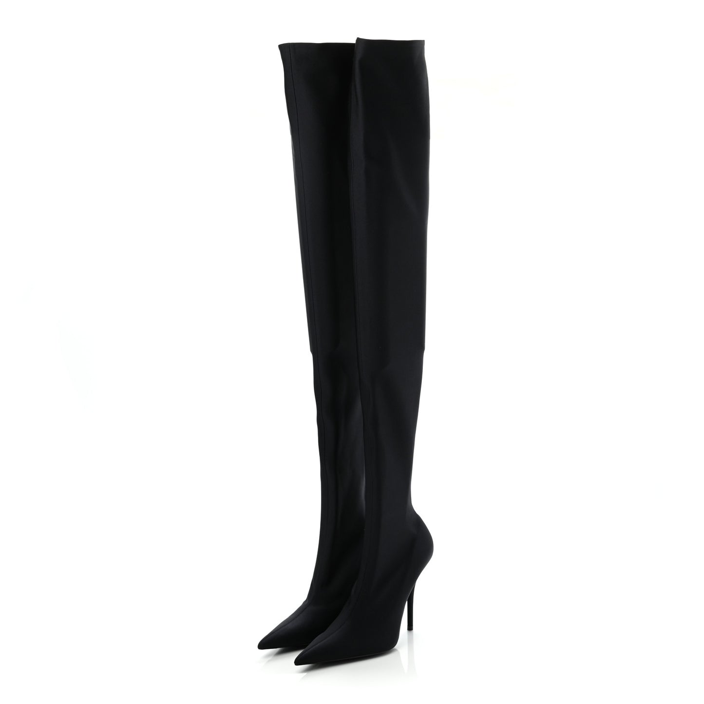 Spandex Pointed Toe Knife Thigh High Boots 39 Black