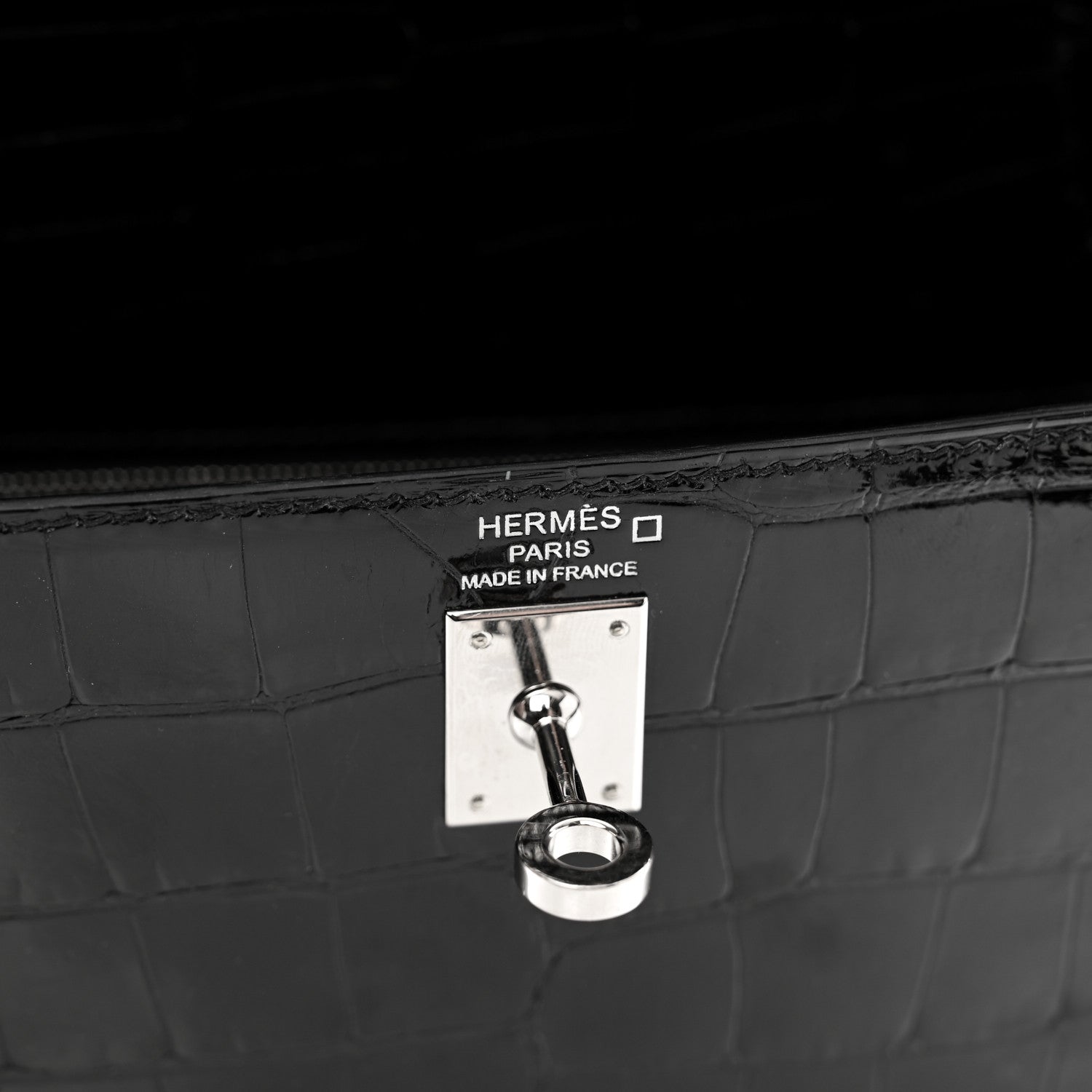 Hermes Shiny Alligator Kelly Sellier 25 Black 7 of 12
