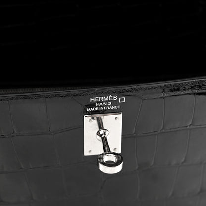 Hermes Shiny Alligator Kelly Sellier 25 Black 7 of 12