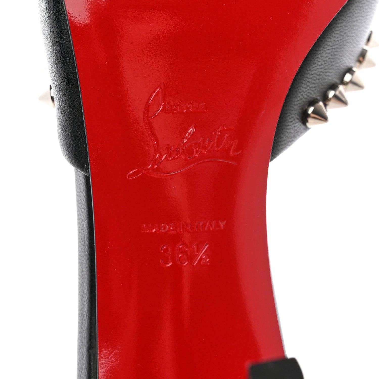 Christian Louboutin Nappa Spike Me Dolly 85 Sandals 36.5 Black 5 of 10