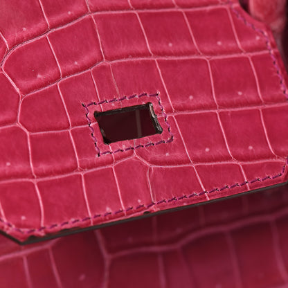 Hermes Shiny Porosus Crocodile Birkin 30 Rose Tyrien 24 of 36
