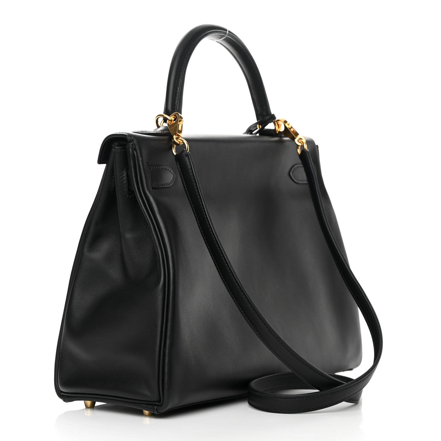Hermes Swift Horseshoe Kelly Retourne 32 Black Gris Mouette 3 of 16
