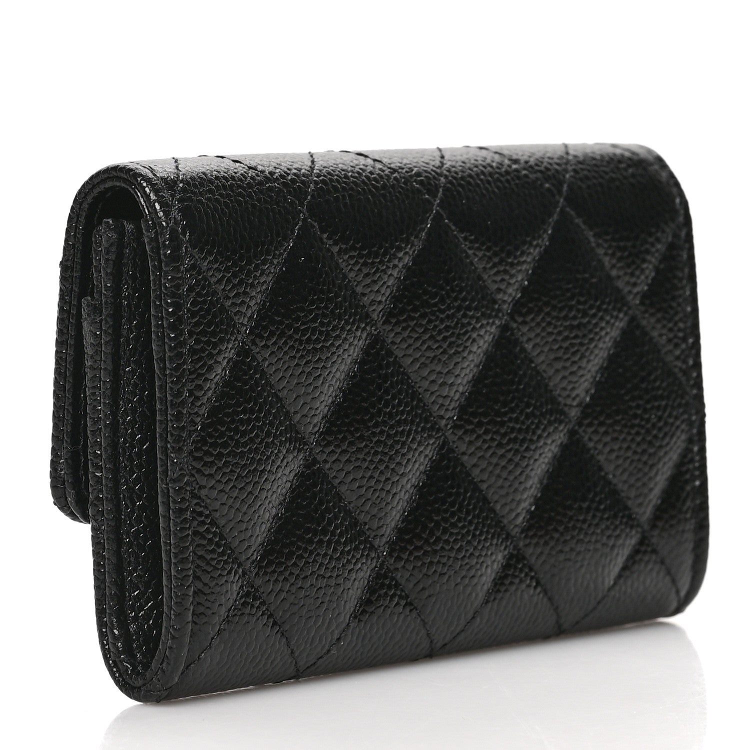 Chanel Caviar Quilted Chain CC Flap Card Holder Black 3 of 8