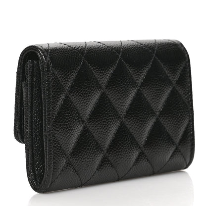 Chanel Caviar Quilted Chain CC Flap Card Holder Black 3 of 8