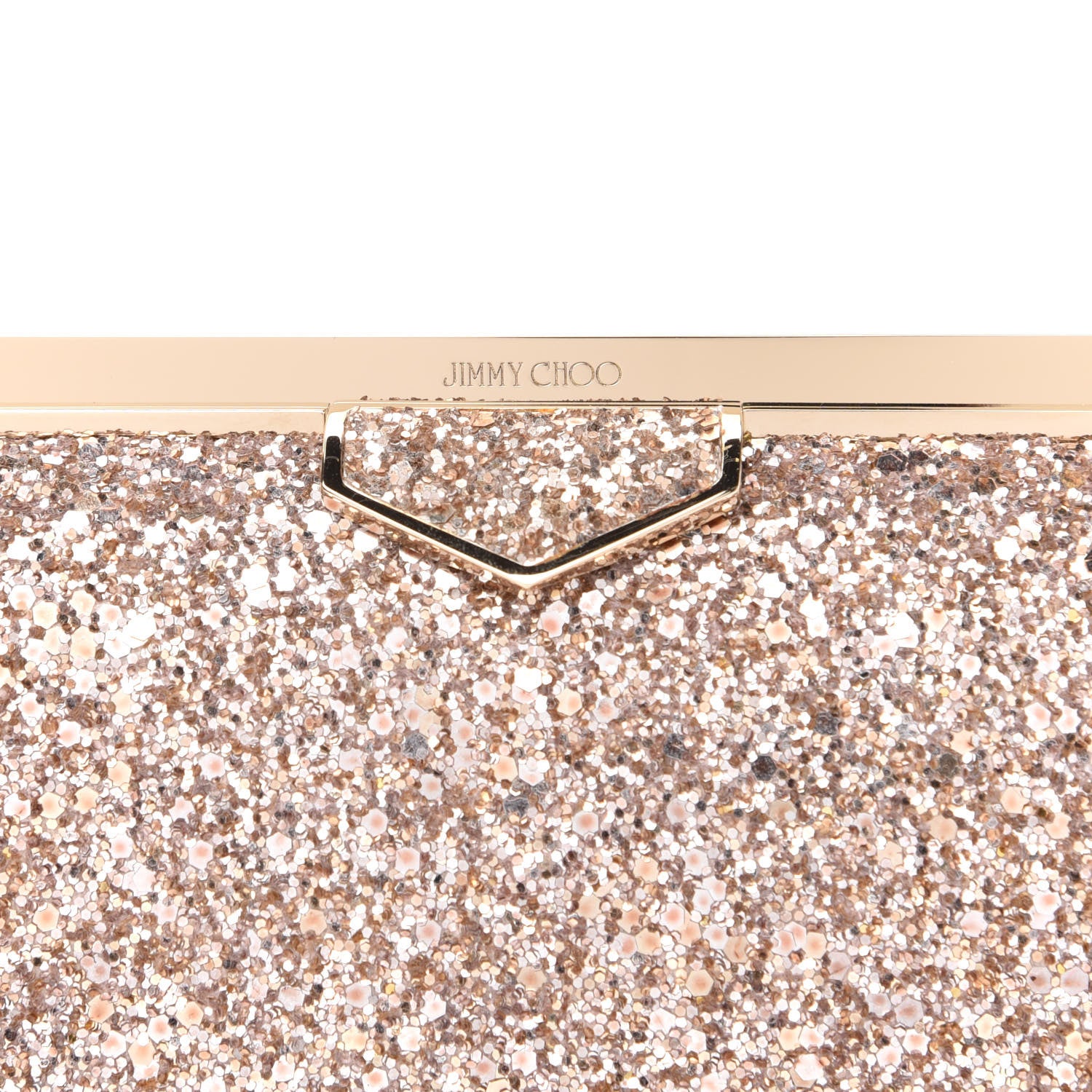 Jimmy Choo Coarse Glitter Ellipse Clutch Ballet Pink 10 of 11
