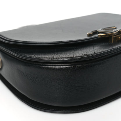 Chanel Shiny Calfskin Goatskin Quilted Medium Coco Curve Messenger Flap Black 9 of 10