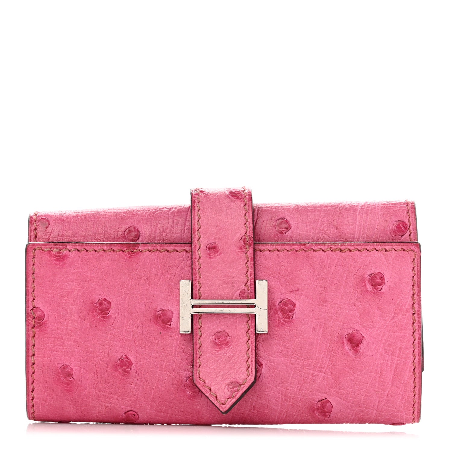 Hermes Ostrich Bearn Multicles 4 Key Holder Fuchsia 1 of 8